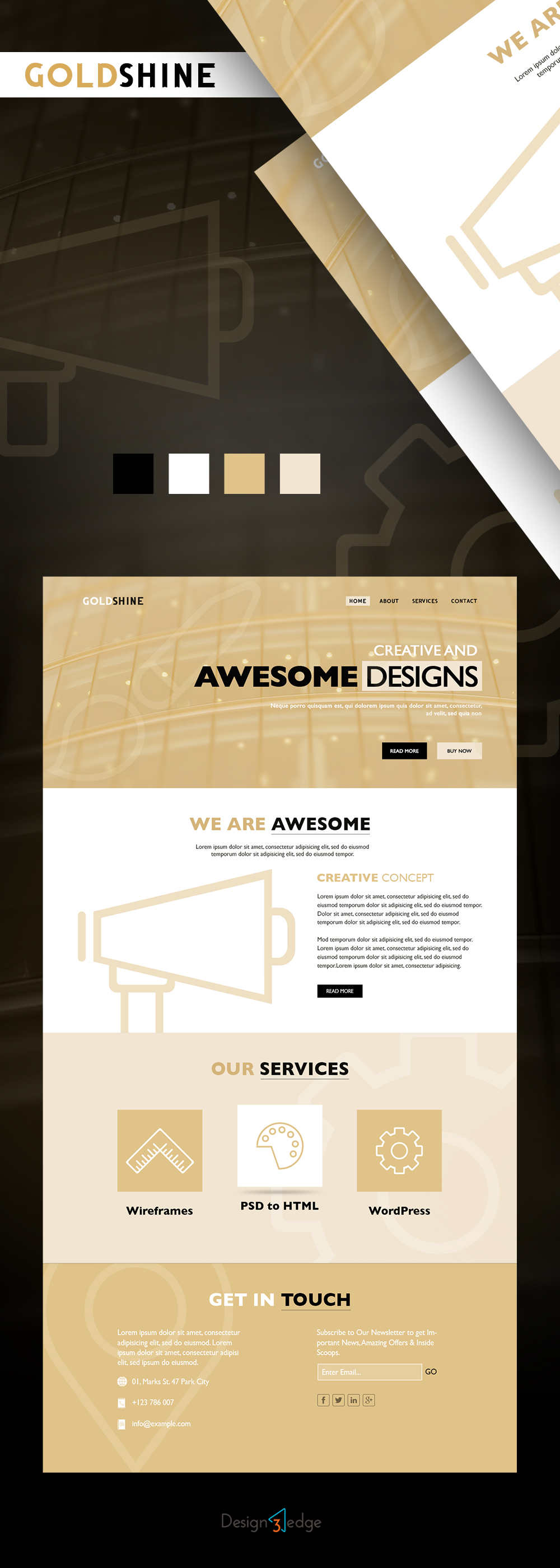 Goldshine Webpage Template Design (PSD)