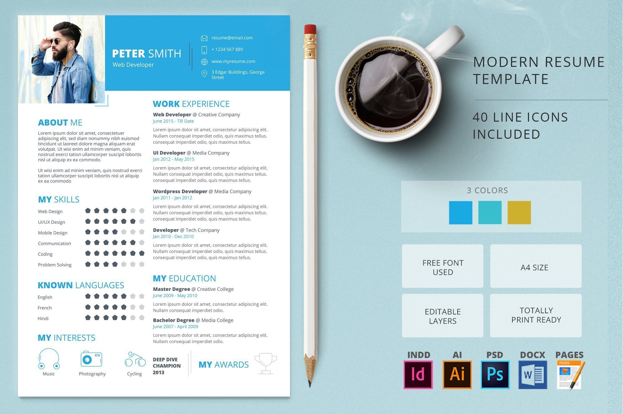 Resume with Pencil Coffee