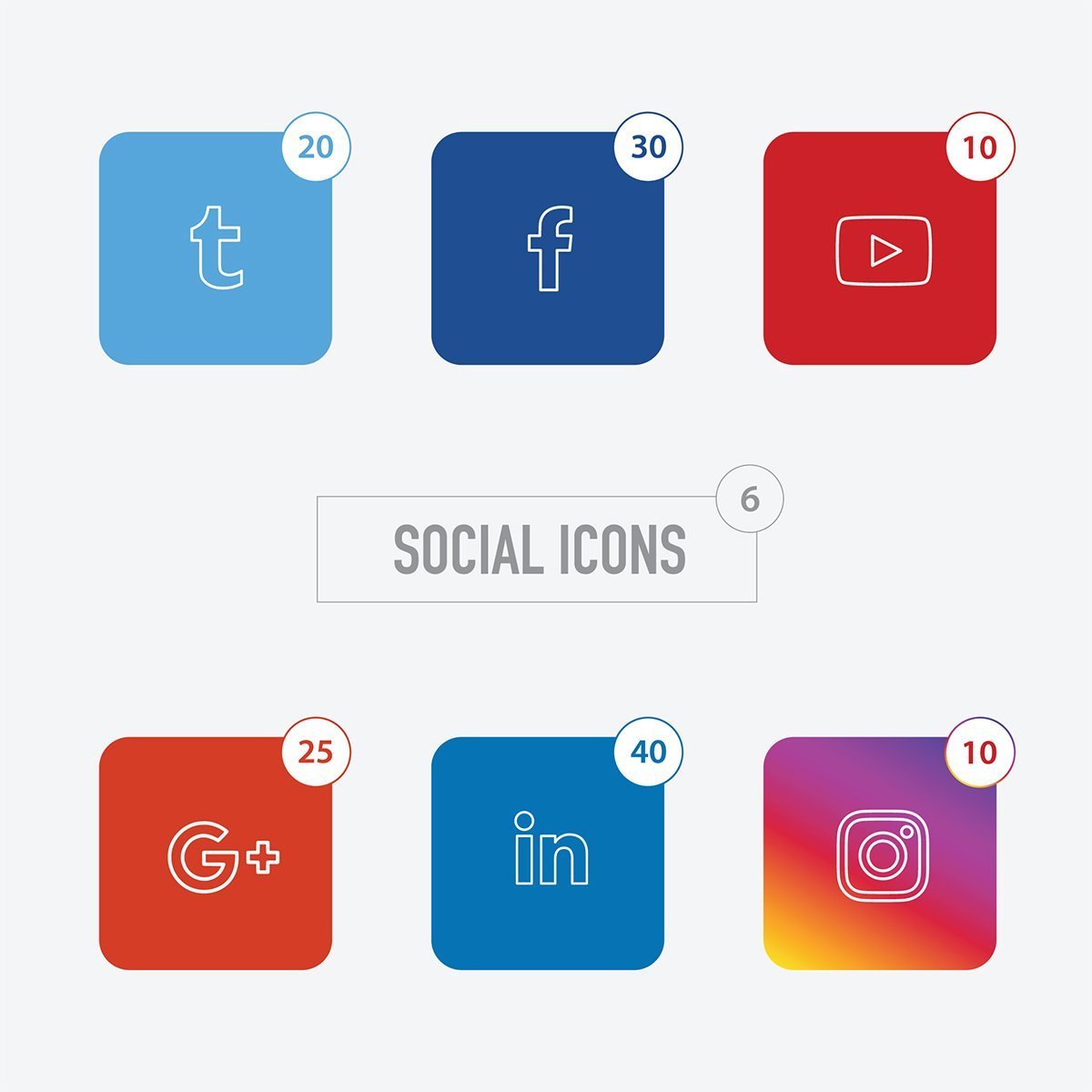 Social Icons with Counters