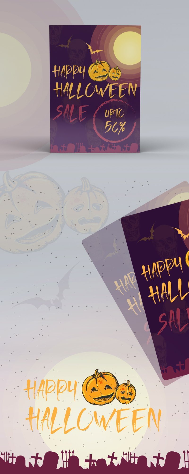 Happy Halloween Sale Card Design