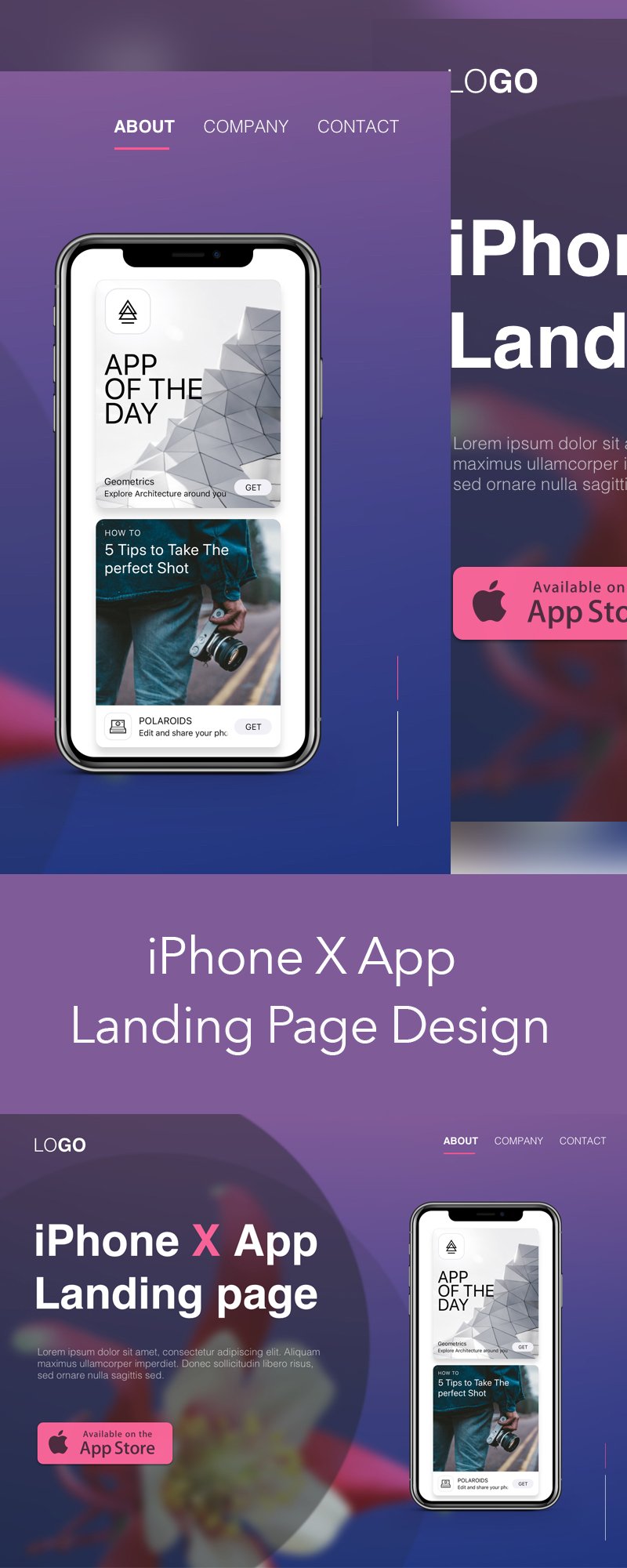 iPhone X Landing Page Design