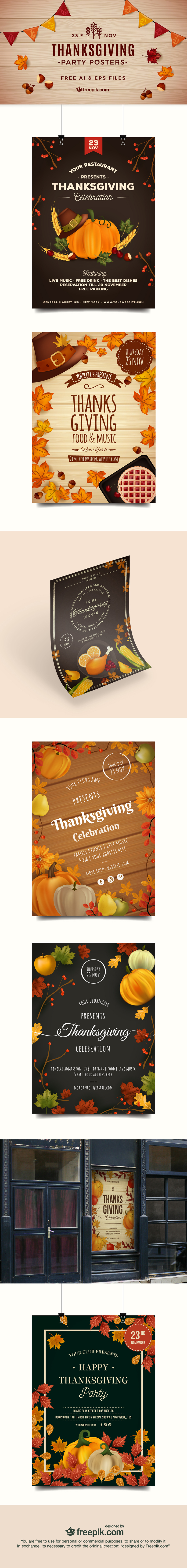 Thanksgiving Party Poster Designs