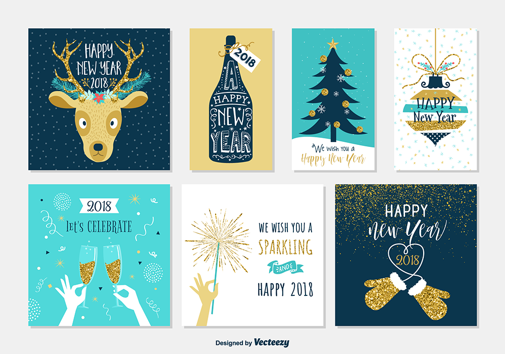 New Year Celebration Cards